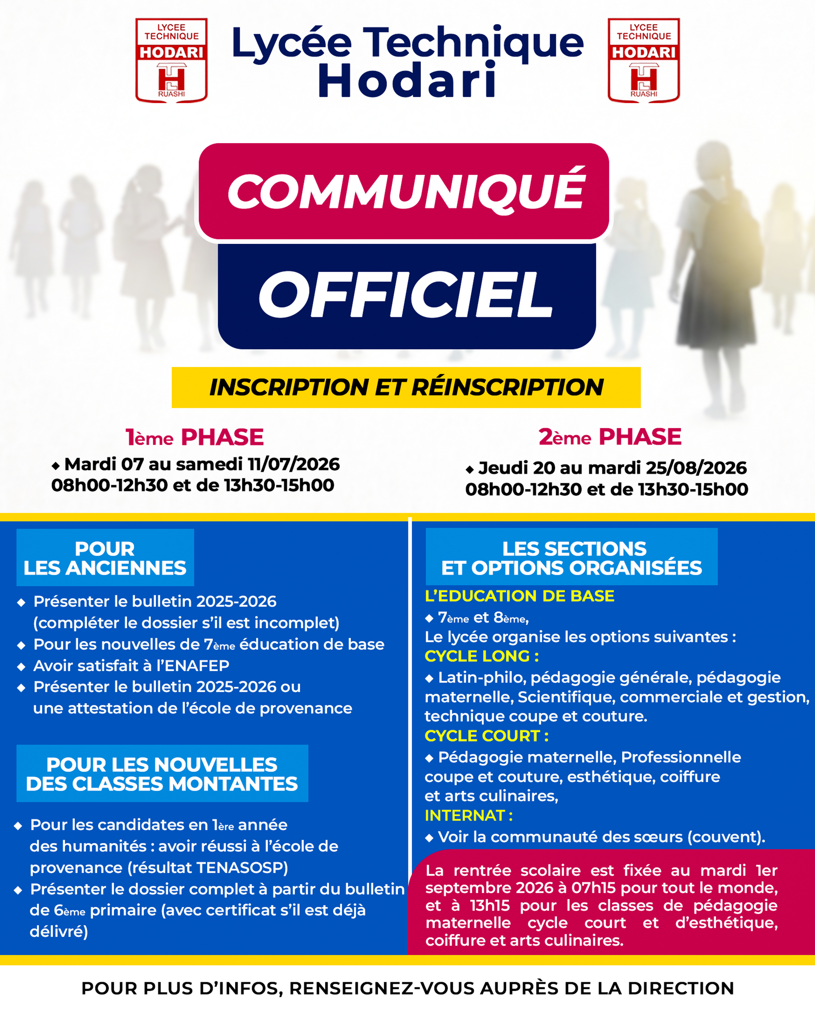 Inscriptions 2026-2027
